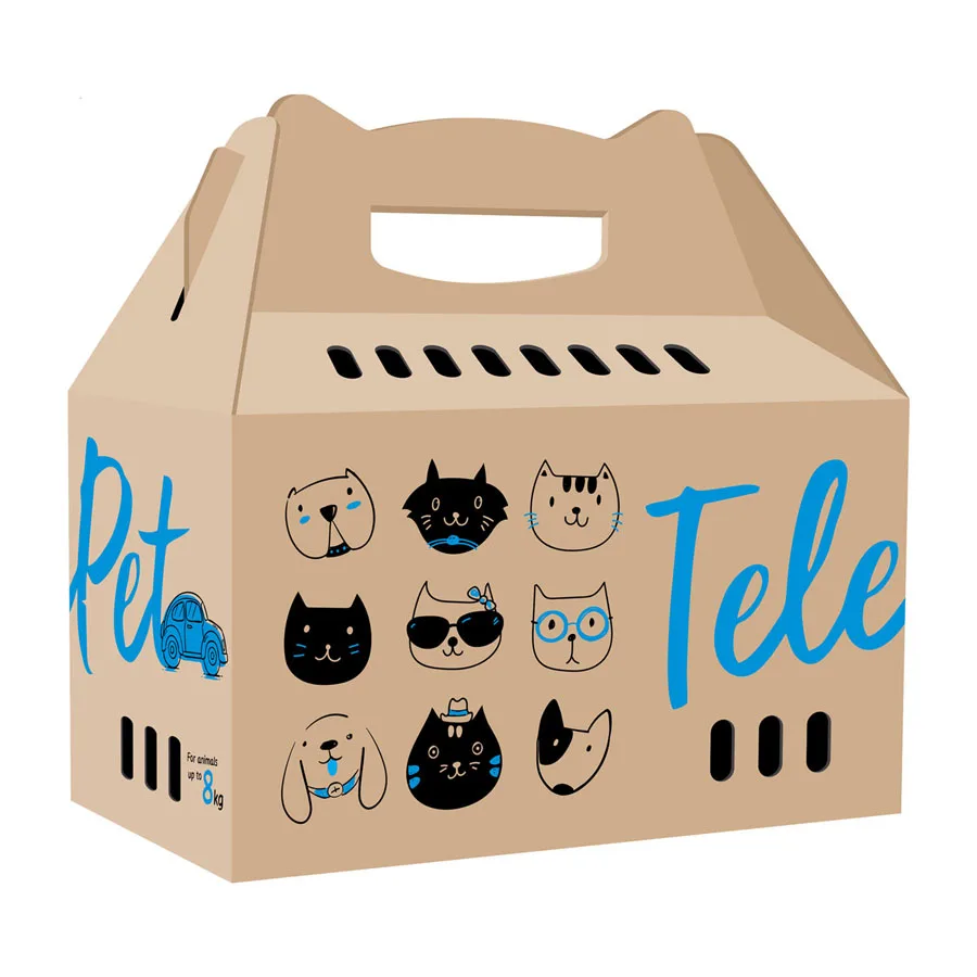 Коробка-переноска для котів TelePet 45,5x22x43,5 см картон