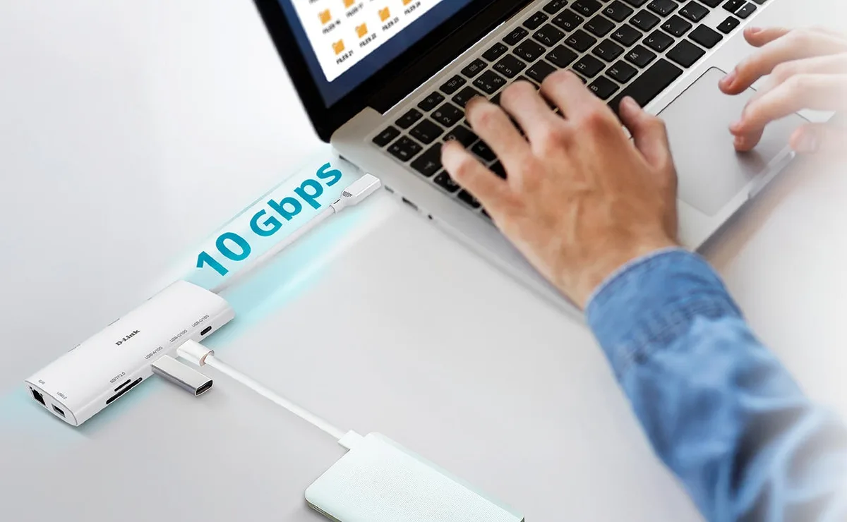 USB-C Хаб D-Link DUP-A01 10в1 2xHDMI, 1xGE, 2xUSB-C, 1xUSB-A 3.1, 1xUSB-A 3.0, 1xSD, 1xmicroSD, 1xUSB-C PD