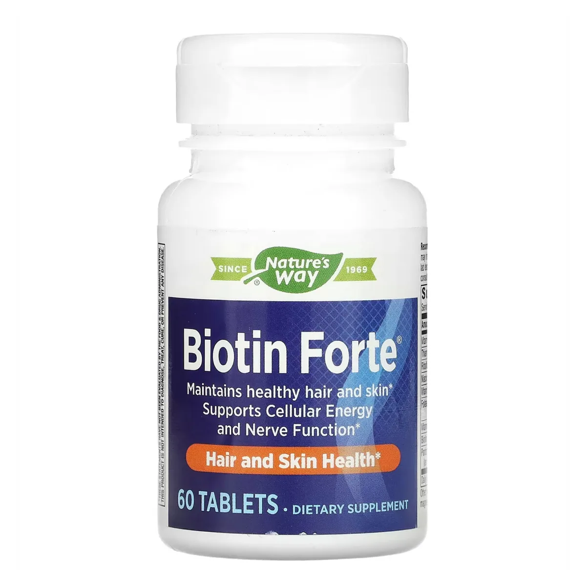 Біотин Forte Nature's Way 5 мг 60 табл Веганська дієтична добавка без глютену