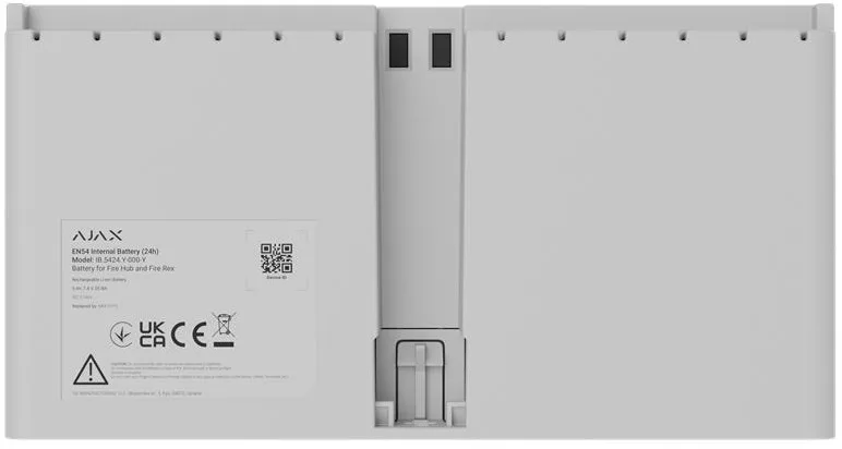 Акумулятор Ajax EN54 Internal Battery 24h white, для Ajax Fire Hub і Ajax Fire Rex, 24 год, EN54, білий