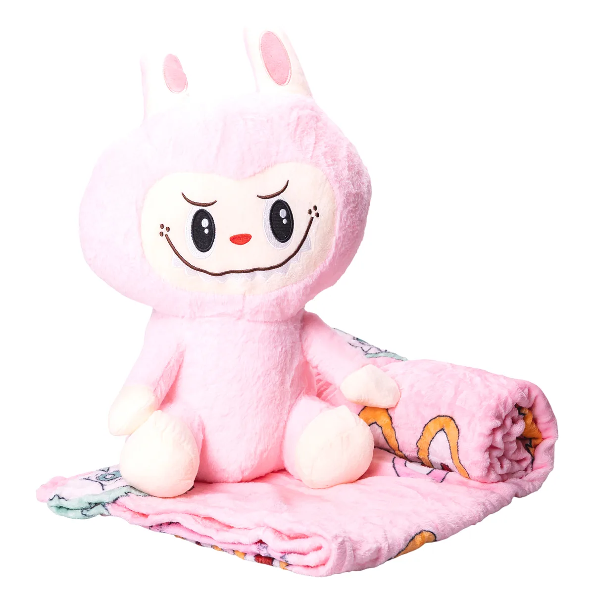 Мягкая игрушка подушка плед 3 в 1 50 см Плюш Розовый ТМ COLORFUL HOME
