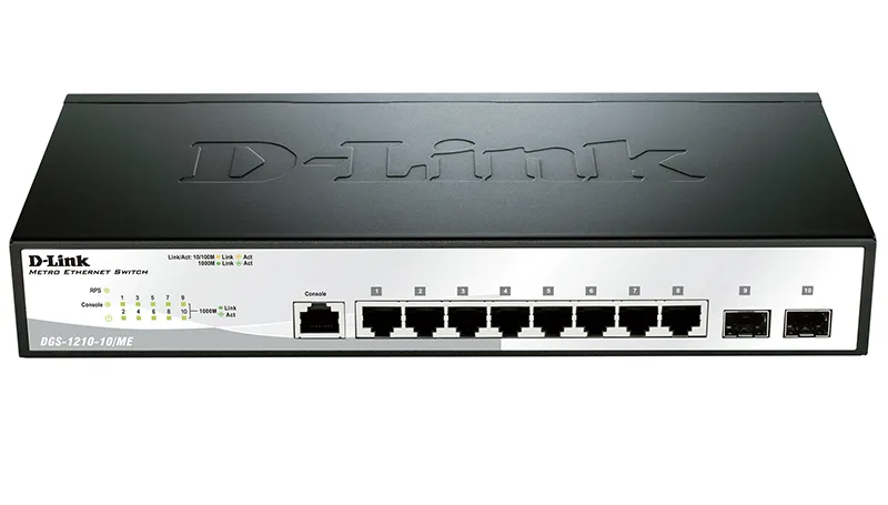 Комутатор D-Link 8 портів 10/100/1000Base-T 2 SFP пасивне охолодження