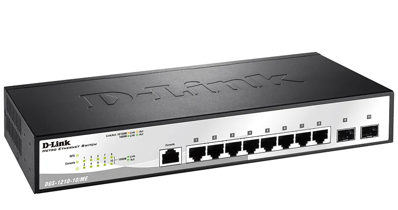 Комутатор D-Link 8 портів 10/100/1000Base-T 2 SFP пасивне охолодження