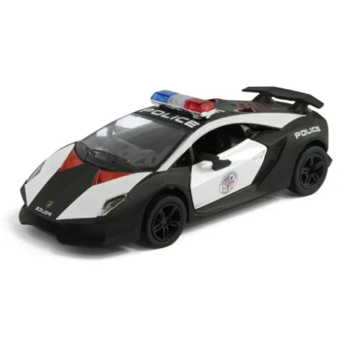 Машинка KINSMART Lamborghini Sesto Elemento інерційна чорна з відкриваючимися дверима для дітей від 3 років