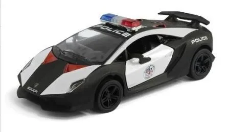 Машинка KINSMART Lamborghini Sesto Elemento інерційна чорна з відкриваючимися дверима для дітей від 3 років