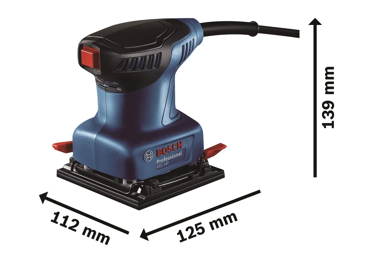 Шліфмашина вібраційна Bosch 220Вт легка для шліфування деревини та металу з низькою вібрацією