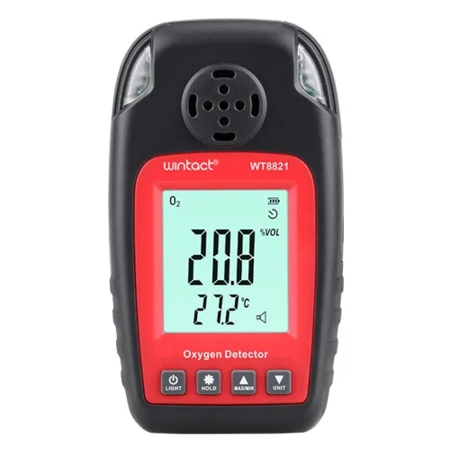 Датчик концентрації кисню O2 термометр WINTACT WT8821 портативний 0-25% VOL 0-50°C