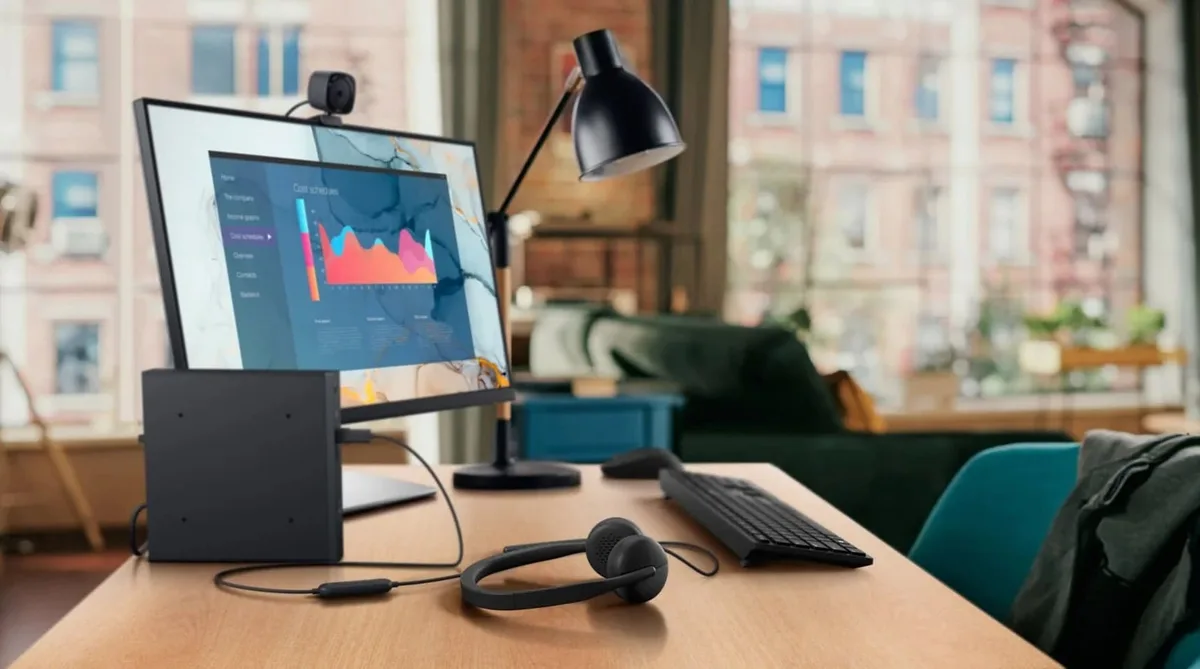 Наушники Dell проводные накладные черные для офиса с шумоподавлением 2 м