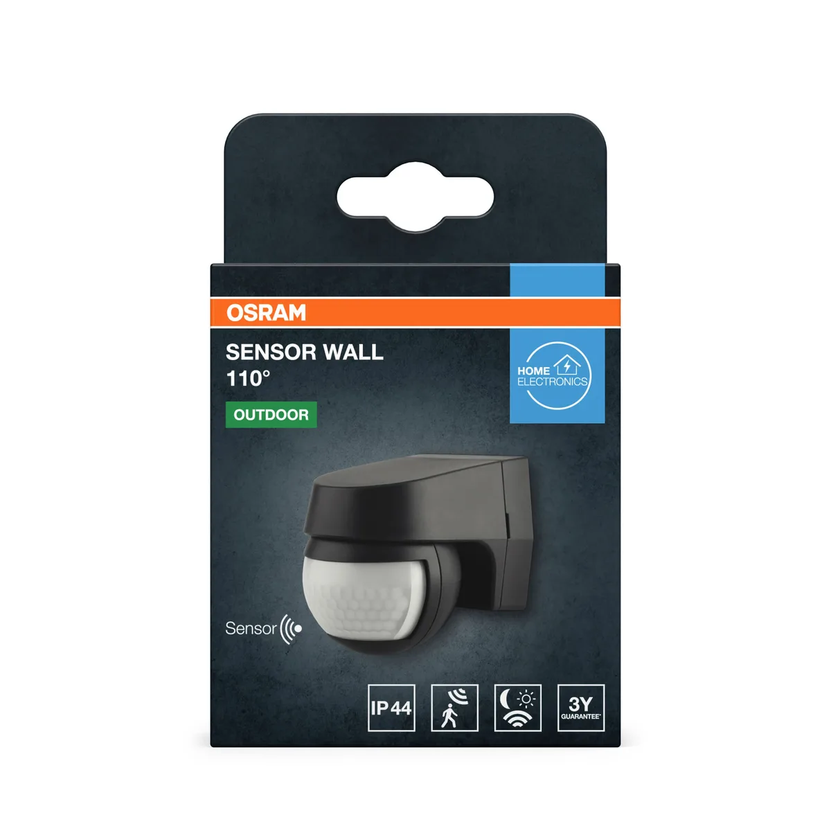 Датчик руху OSRAM чорний IP44 для зовнішнього застосування 110° 12 м