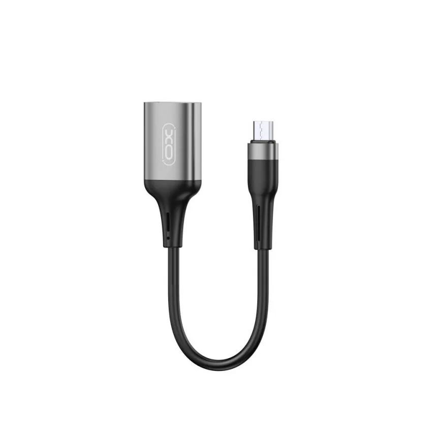 Перехідник OTG XO Micro USB 0,15 м Сірий