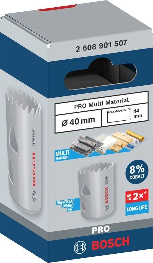 Коронка Bosch Professional Multi Material 40мм HSS-Cobalt для вирізання отворів в матеріалах свердло для професіоналів