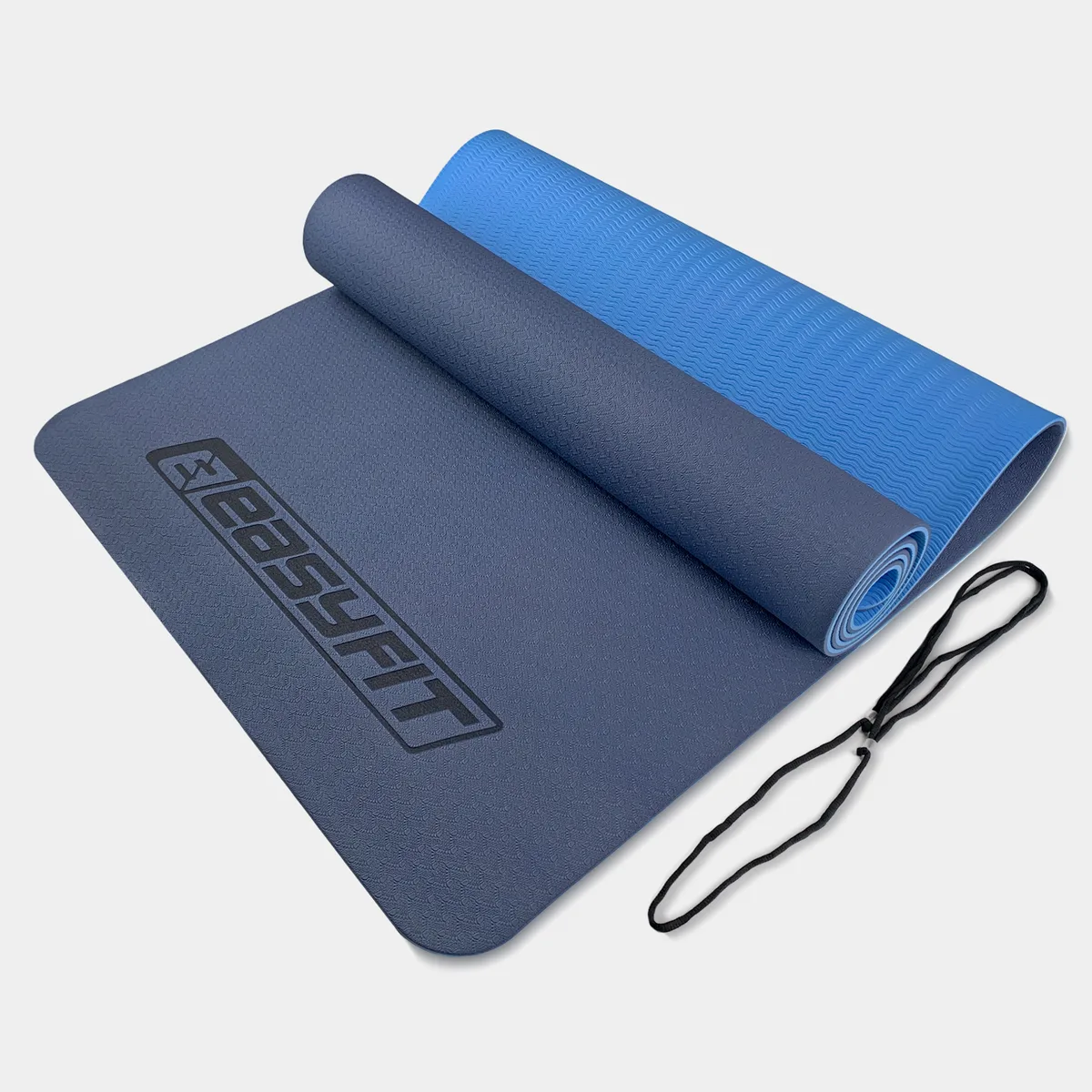 Коврик для йоги EasyFit TPE 183х61 см 6 мм синьо-блакитний