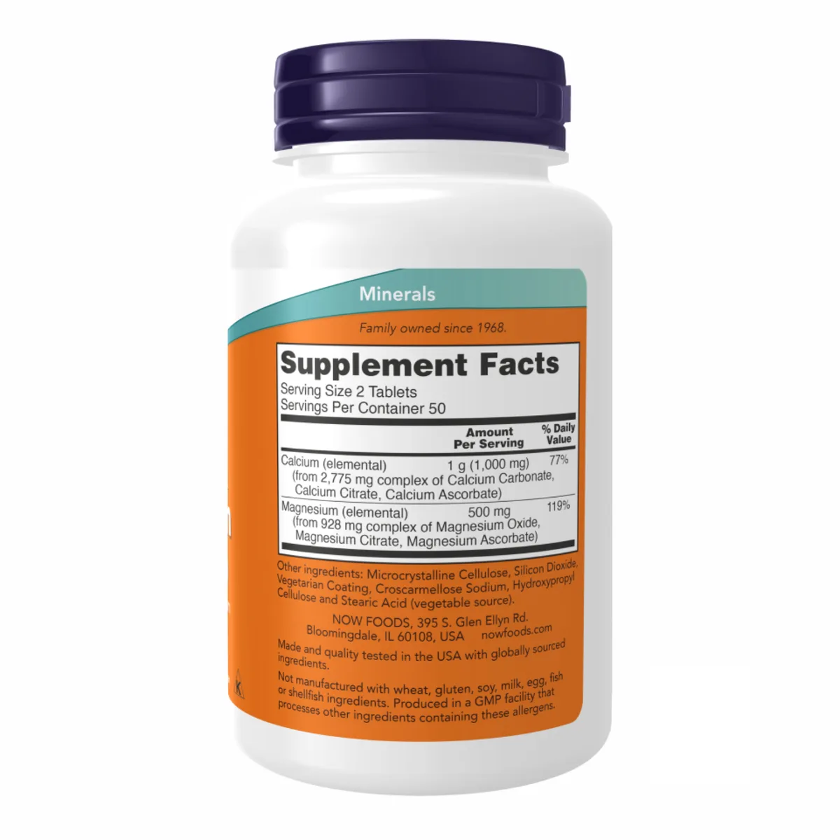 Cal-Mag 500 250 мг 100 таб Now Foods Кальций Магний для костей и зубов