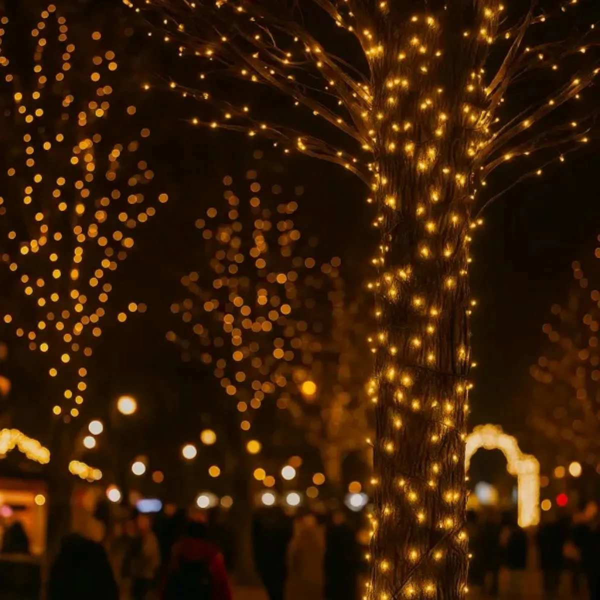 Гірлянда Нитка світлодіодна 30 м 300 LED чорний провід жовтий