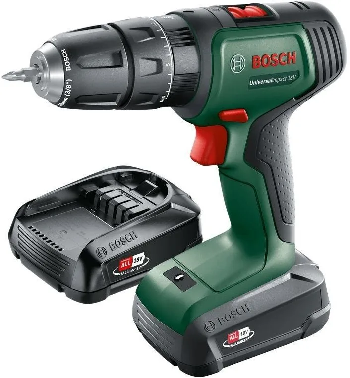 Акумуляторний дриль-шуруповерт Bosch 18 В 1,5 А·год 1,3 кг металевий чорний