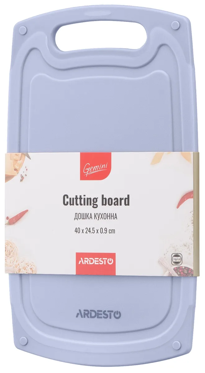 Кухонная доска ARDESTO Gemini, 40х245х09 см, пластиковая, серая