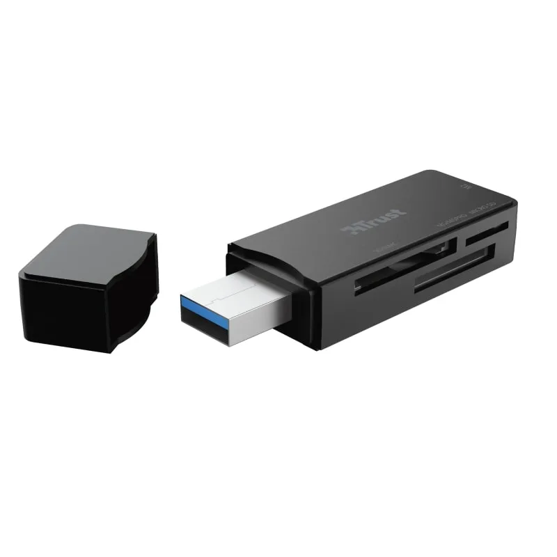 Картридер Trust Nanga USB-A 3.2 > SD/microSD/MS/MSPRO/mmC/M2, черный