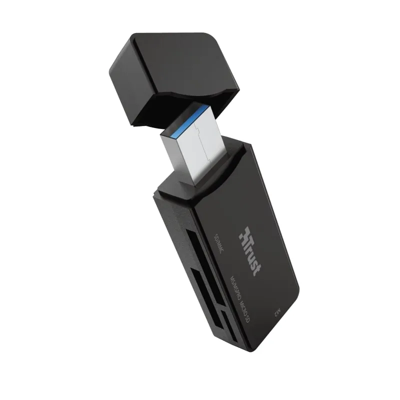 Картридер Trust Nanga USB-A 3.2 > SD/microSD/MS/MSPRO/mmC/M2, черный