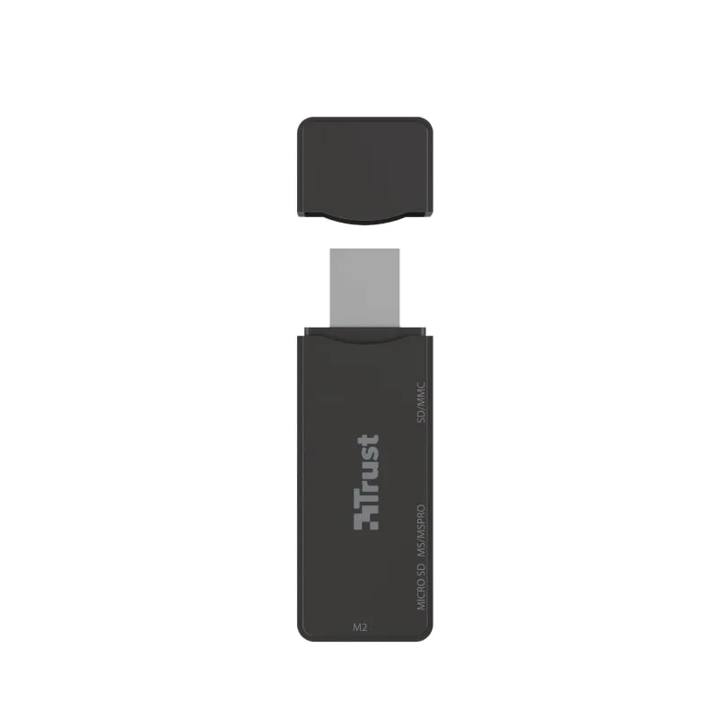 Картридер Trust Nanga USB-A 3.2 > SD/microSD/MS/MSPRO/mmC/M2, черный