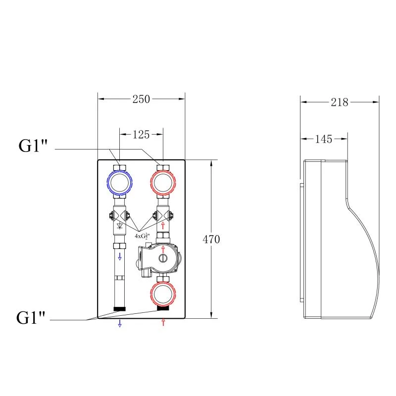 Насосна група Thermo Alliance Forte TAF-QSPGR1 1" праве підключення нержавіюча сталь 250х218х470 мм