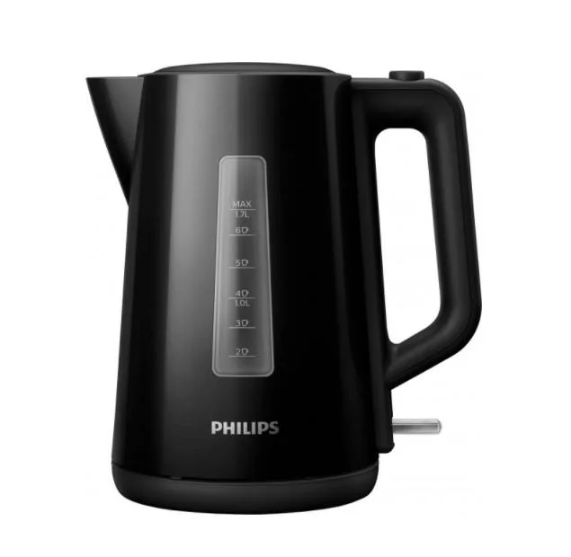 Электрический чайник Philips 3000, 17 л, пластиковый, черного цвета.