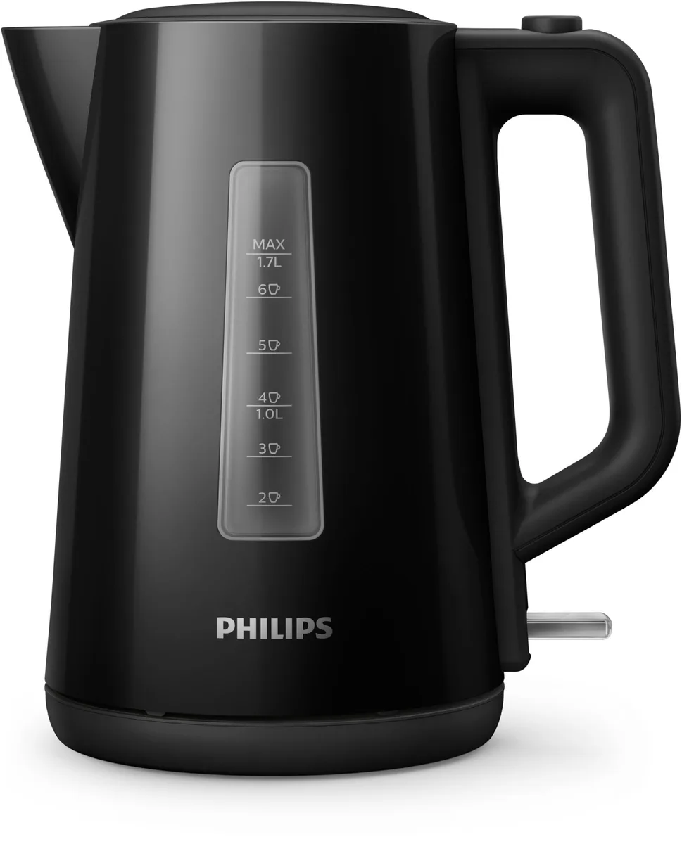 Электрический чайник Philips 3000, 17 л, пластиковый, черного цвета.