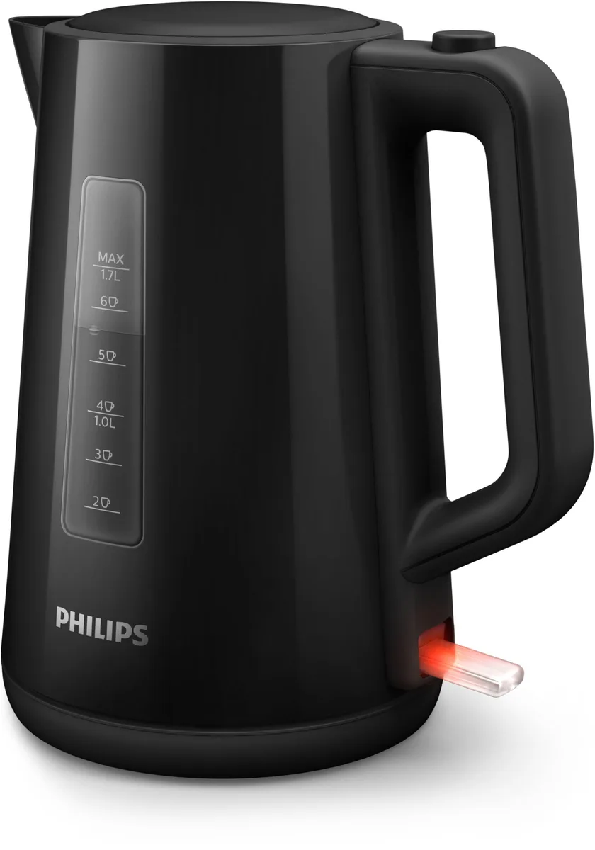 Электрический чайник Philips 3000, 17 л, пластиковый, черного цвета.