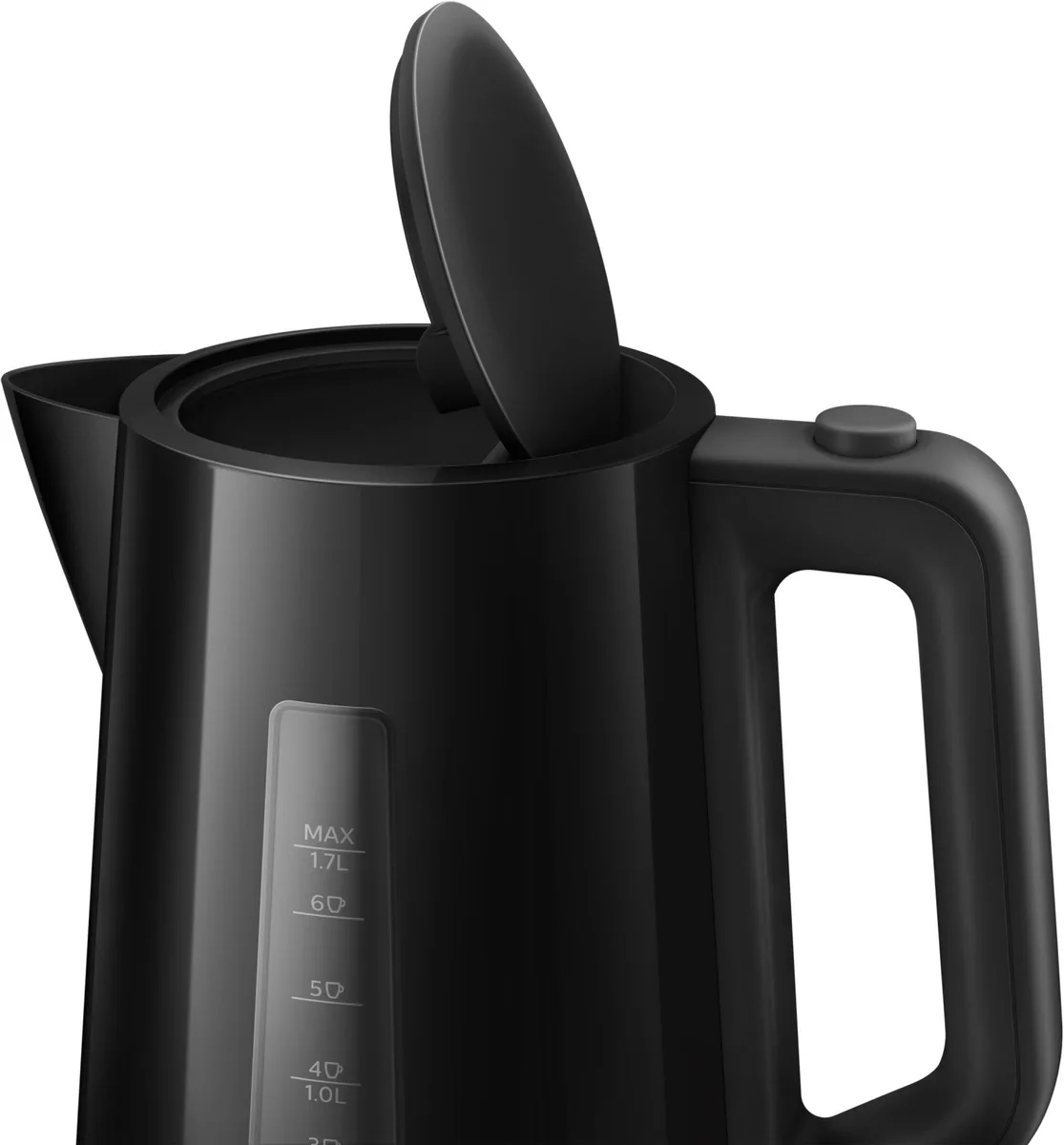 Электрический чайник Philips 3000, 17 л, пластиковый, черного цвета.