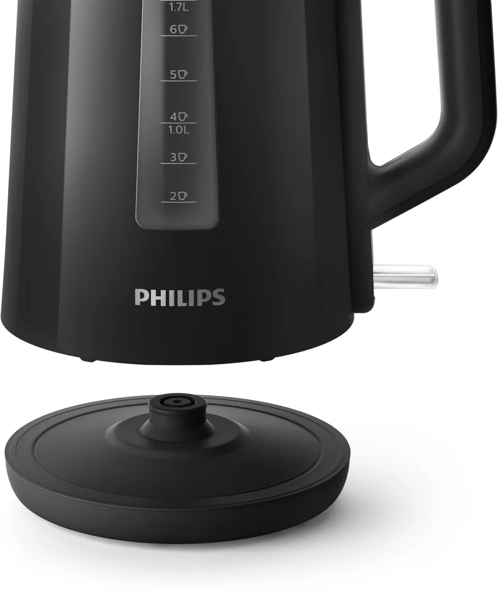 Электрический чайник Philips 3000, 17 л, пластиковый, черного цвета.