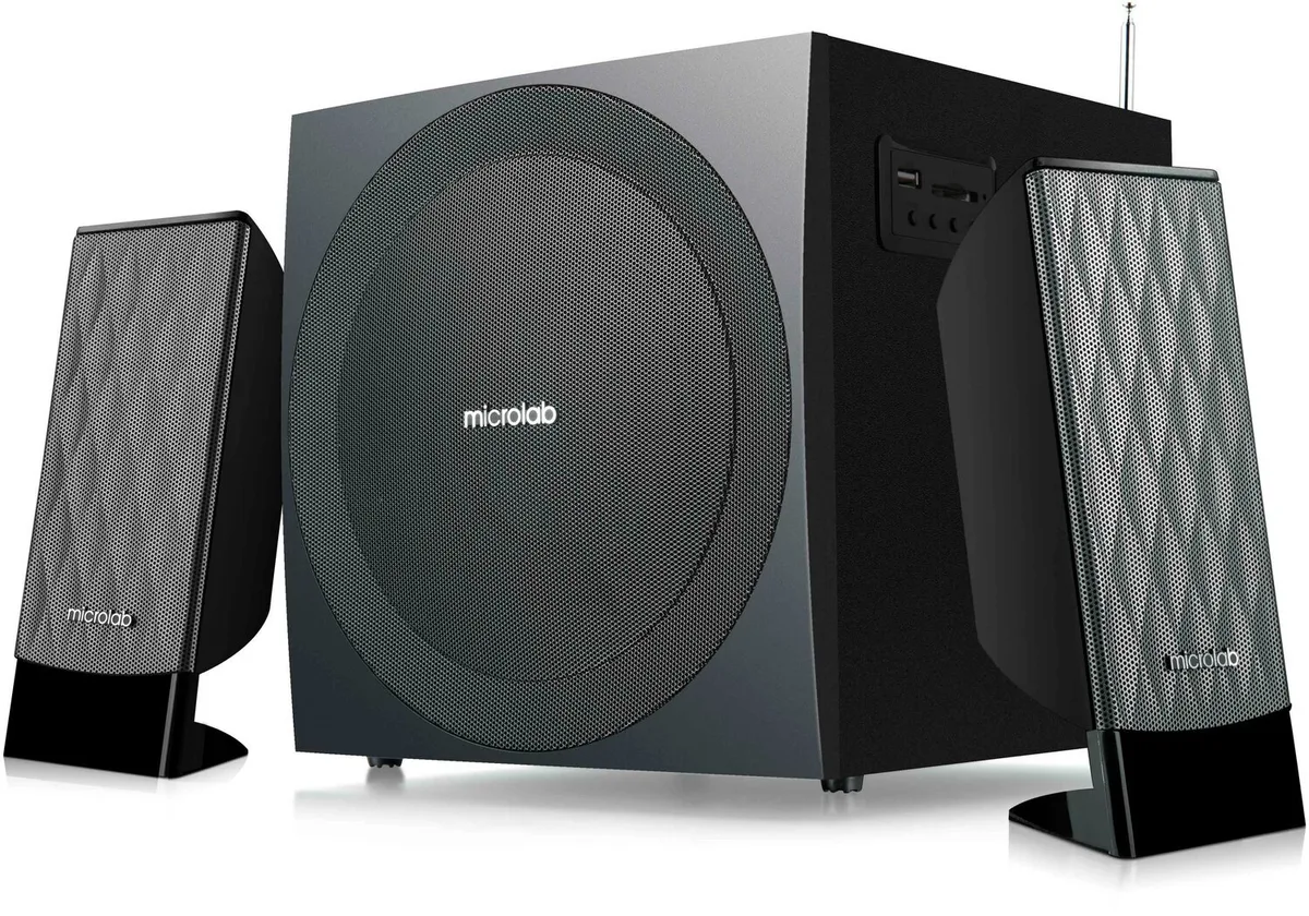 Акустична система MICROLAB M-300U 2.1, 38W, mini-jack/USB/SD/FM, чорний