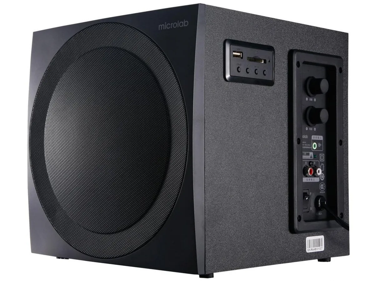 Акустична система MICROLAB M-300U 2.1, 38W, mini-jack/USB/SD/FM, чорний