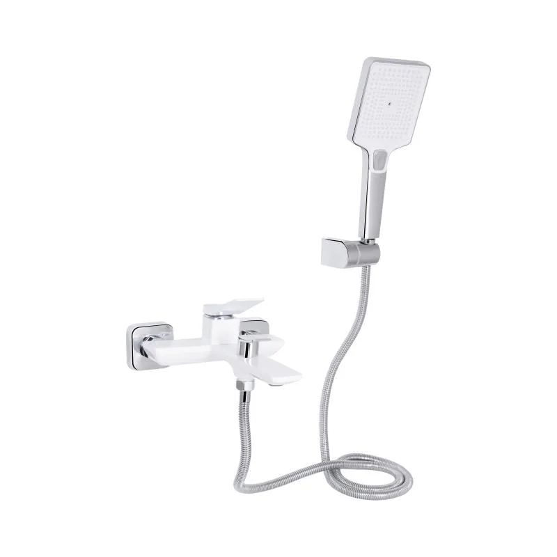 Змішувач для ванни Qtap Presto 259 хромовий білий латунь 290х290х120 мм