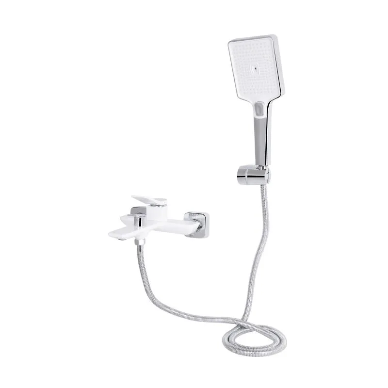 Змішувач для ванни Qtap Presto 259 хромовий білий латунь 290х290х120 мм