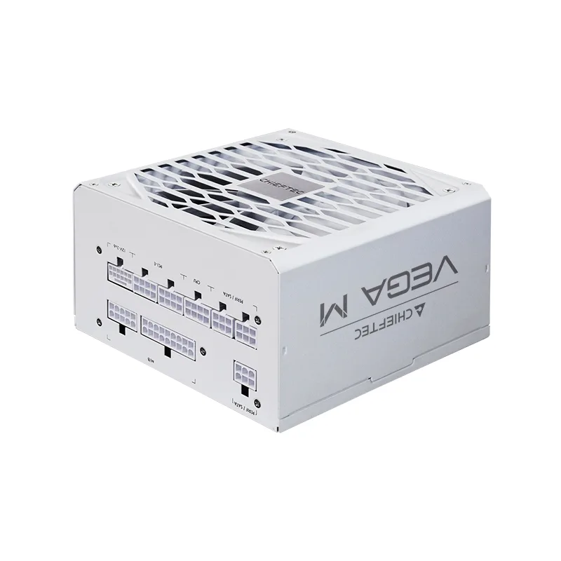 Блок живлення CHIEFTEC Vega M  (850W), >90%, 80+ Gold, 135мм FDB, 1xMB 24pin(20+4), 2xCPU 8pin(4+4), 3xMolex, 6xSATA, 4xPCIe 8pin(6+2), 1xPCIe GEN5 16pin, Fully Modular, White
