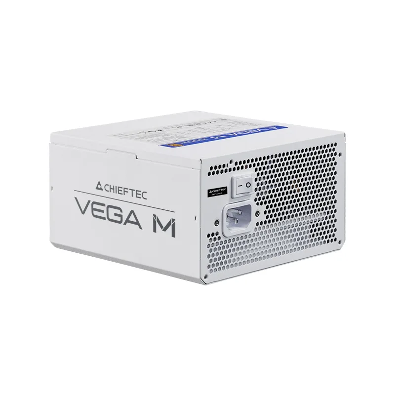 Блок живлення CHIEFTEC Vega M  (850W), >90%, 80+ Gold, 135мм FDB, 1xMB 24pin(20+4), 2xCPU 8pin(4+4), 3xMolex, 6xSATA, 4xPCIe 8pin(6+2), 1xPCIe GEN5 16pin, Fully Modular, White