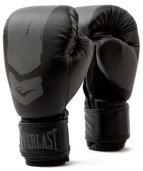 Боксерські рукавиці Everlast поліуретан 8 унцій чорний сірий