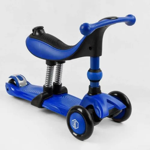 Трехколесный самокат Best Scooter с ручкой для детей от 1 года с амортизаторами и светом.