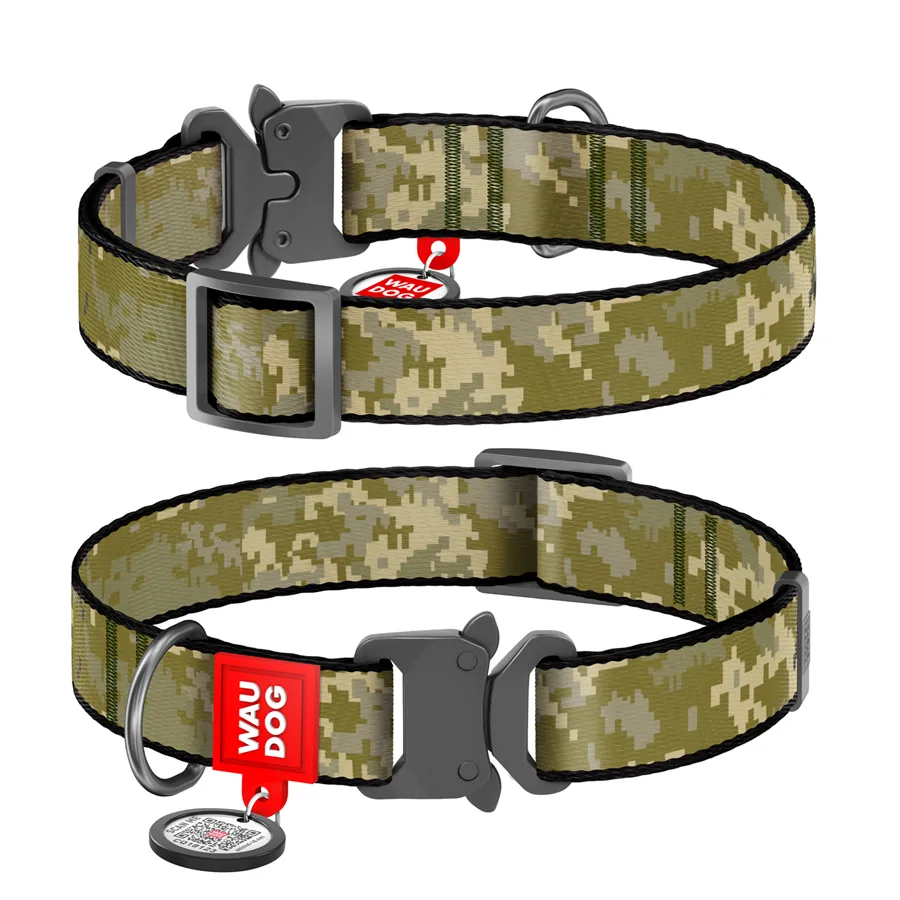 Нашийник WAUDOG Nylon XL 37-58 см 25 мм Нейлон Мілітарі з QR-паспортом
