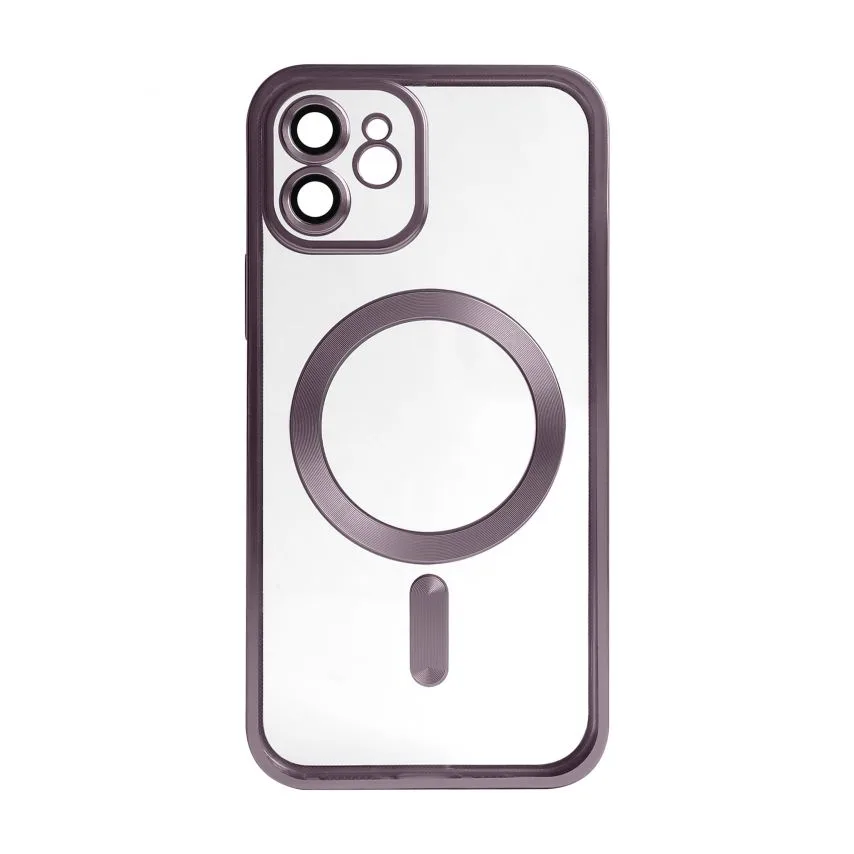 Чохол MagSafe для iPhone 12 матовий фіолетовий силікон пластик