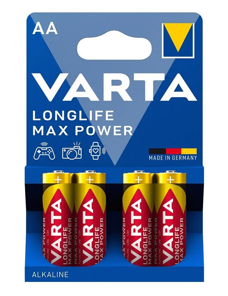 Батарейка Varta Longlife Max Power AA  блістер, 4 шт
