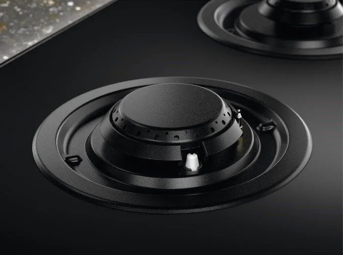 Комбінована варильна панель Electrolux (2 газові + 2 індукційні), 60 см, з розширеною зоною, чавунний, чорний.