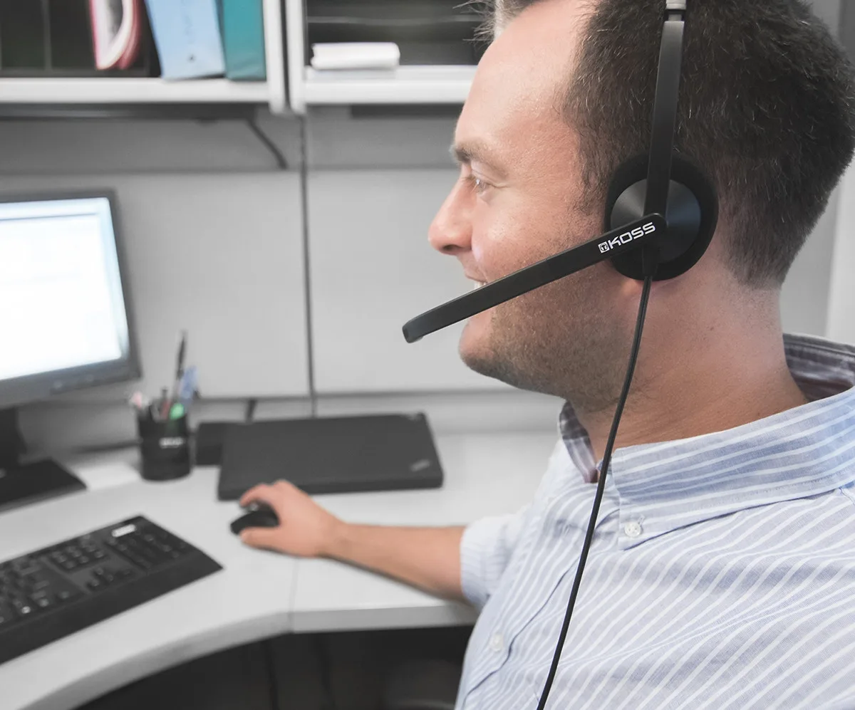 Компьютерная гарнитура моно On-Ear Koss CS195, USB, Uni Mic, 2.4м, Черный