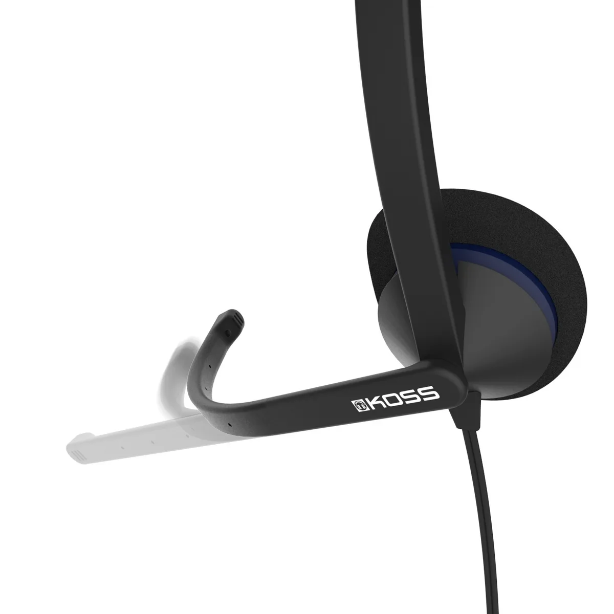 Компьютерная гарнитура моно On-Ear Koss CS195, USB, Uni Mic, 2.4м, Черный