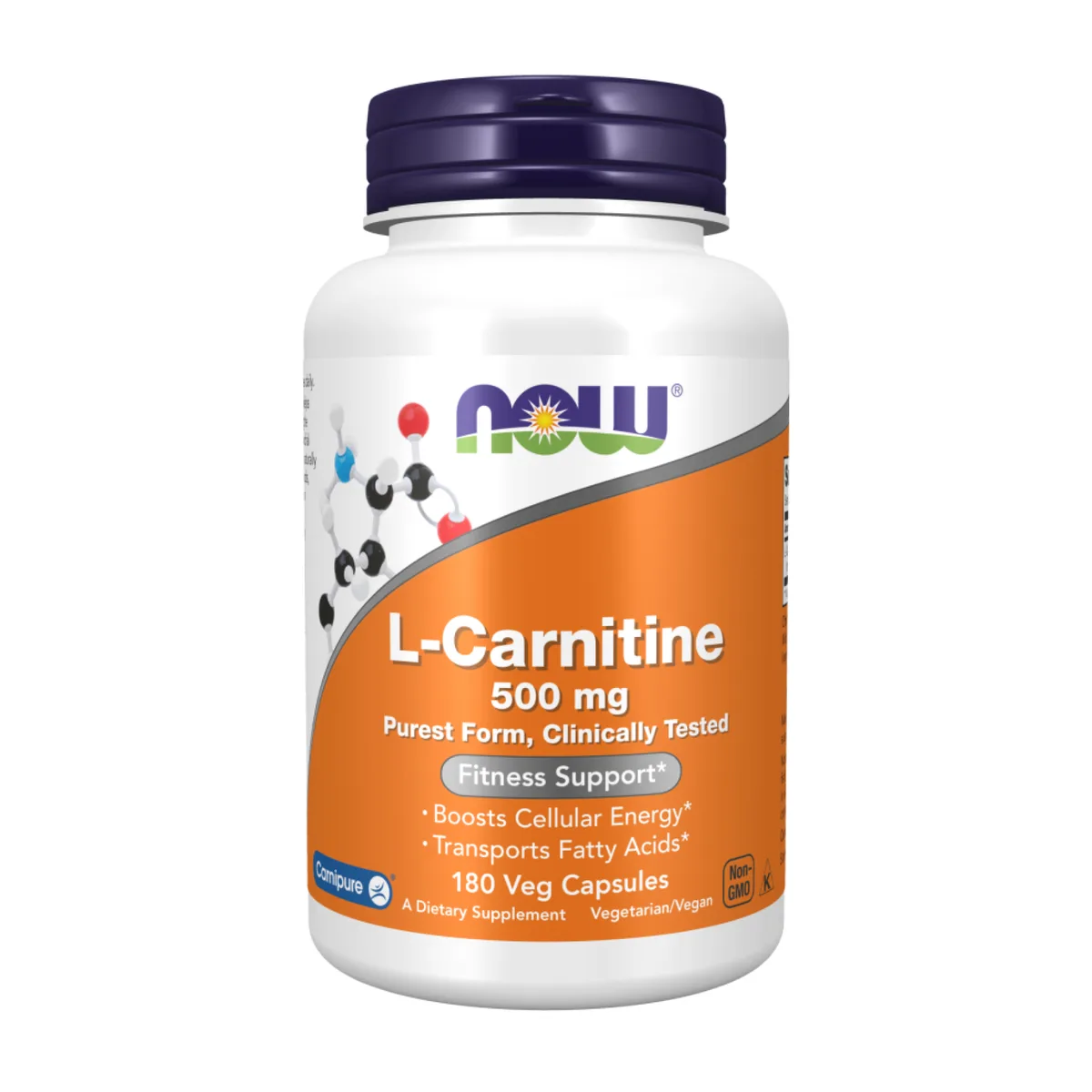 L-Carnitine 500mg 180 капсул Now Foods вегетарианская без ГМО