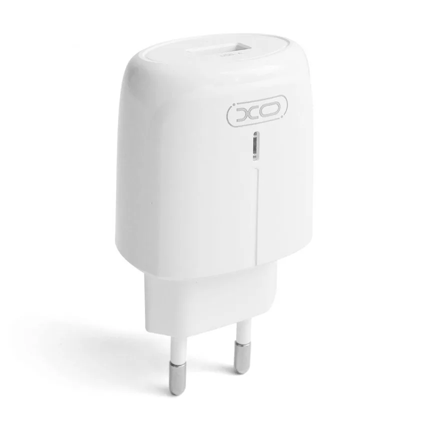 Зарядний пристрій XO 1USB 18W Quick Charge з кабелем Lightning білий