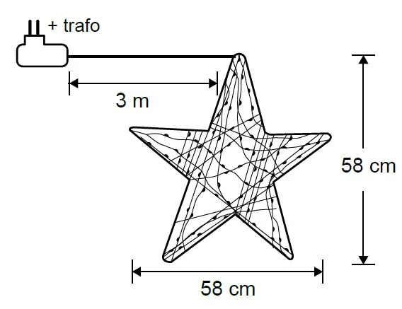Декоративна зірка Luca Lighting металевий 58 см білий 120 LED