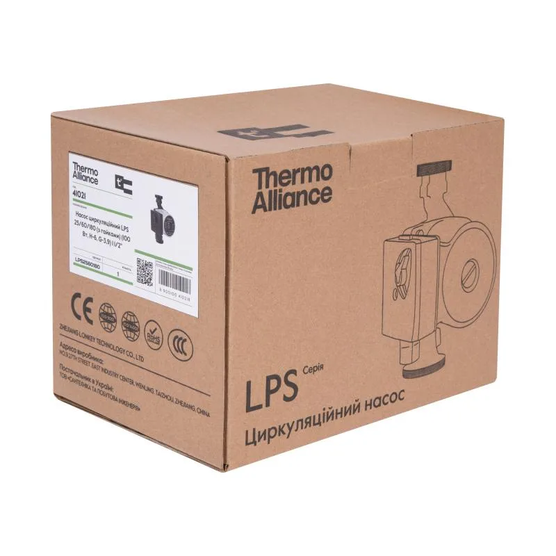 Циркуляційний насос Thermo Alliance LPS 25/60 3 режими роботи 125х125х180 мм мідь