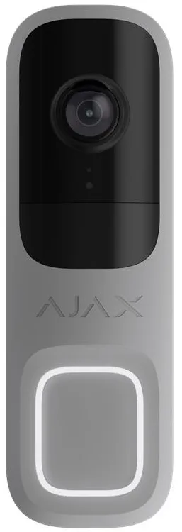 Відеодзвінок Ajax Doorbell, універсальне встановлення, 4 мп, 155° вертикальний 90° горизонтальний, іч 6м, дальнісь виявлення руху 4м, штучний інтелект, wi-fi, grey