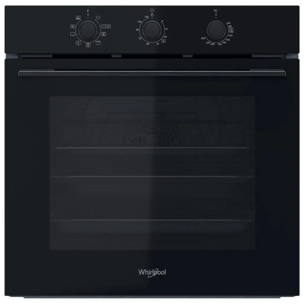 Електрична духова шафа Whirlpool, 71л, клас енергоефективності A, з конвекцією, чорного кольору.