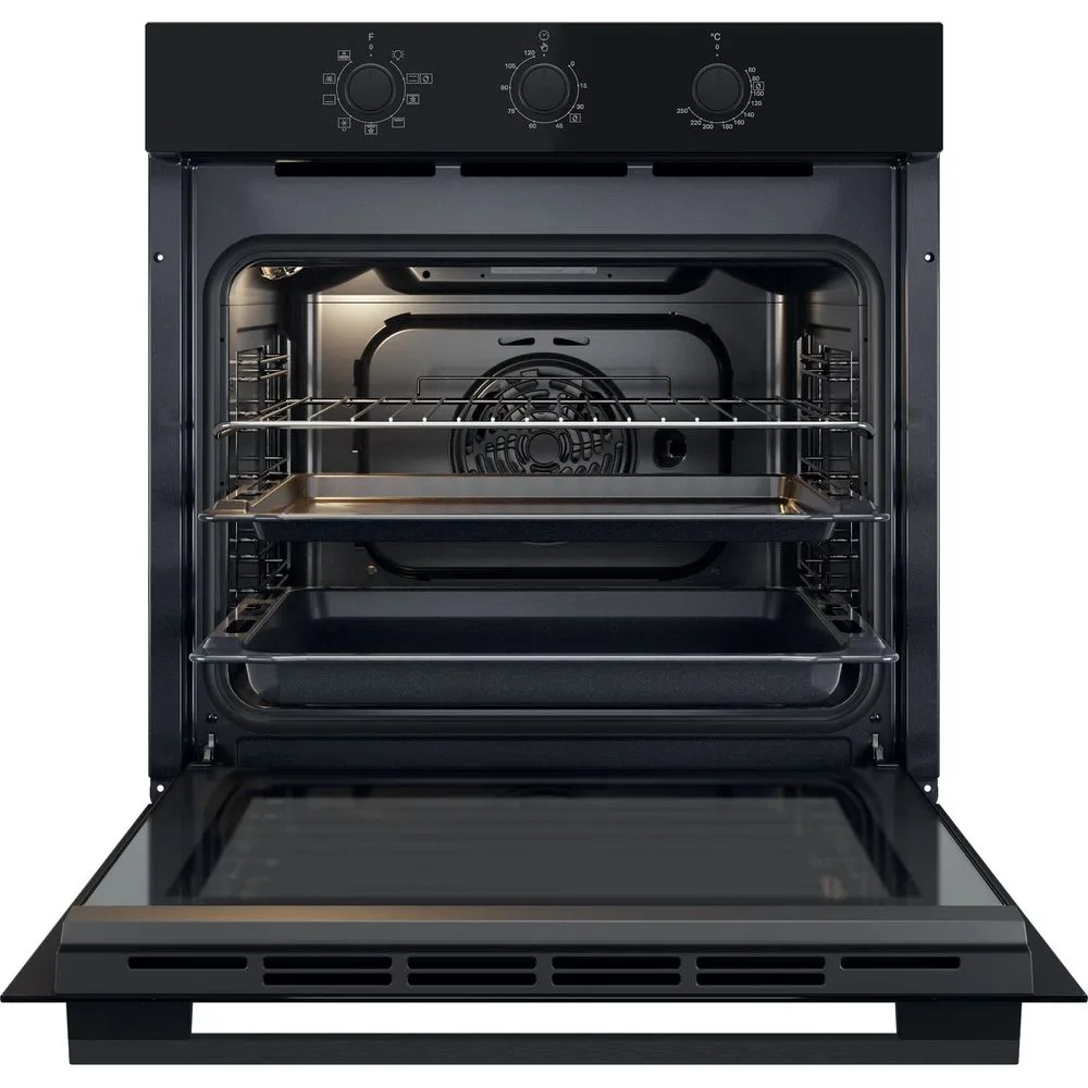 Електрична духова шафа Whirlpool, 71л, клас енергоефективності A, з конвекцією, чорного кольору.